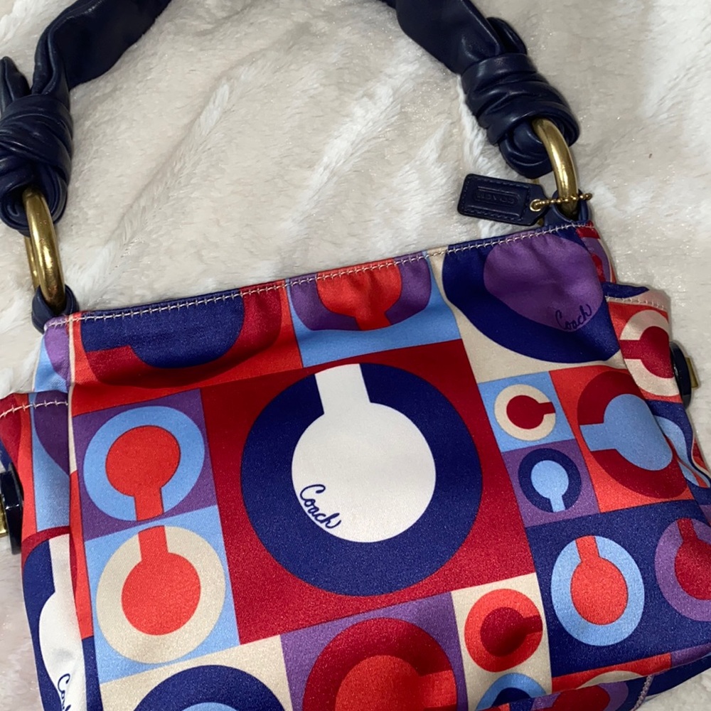 Small Coach Handbag with Leather Handle